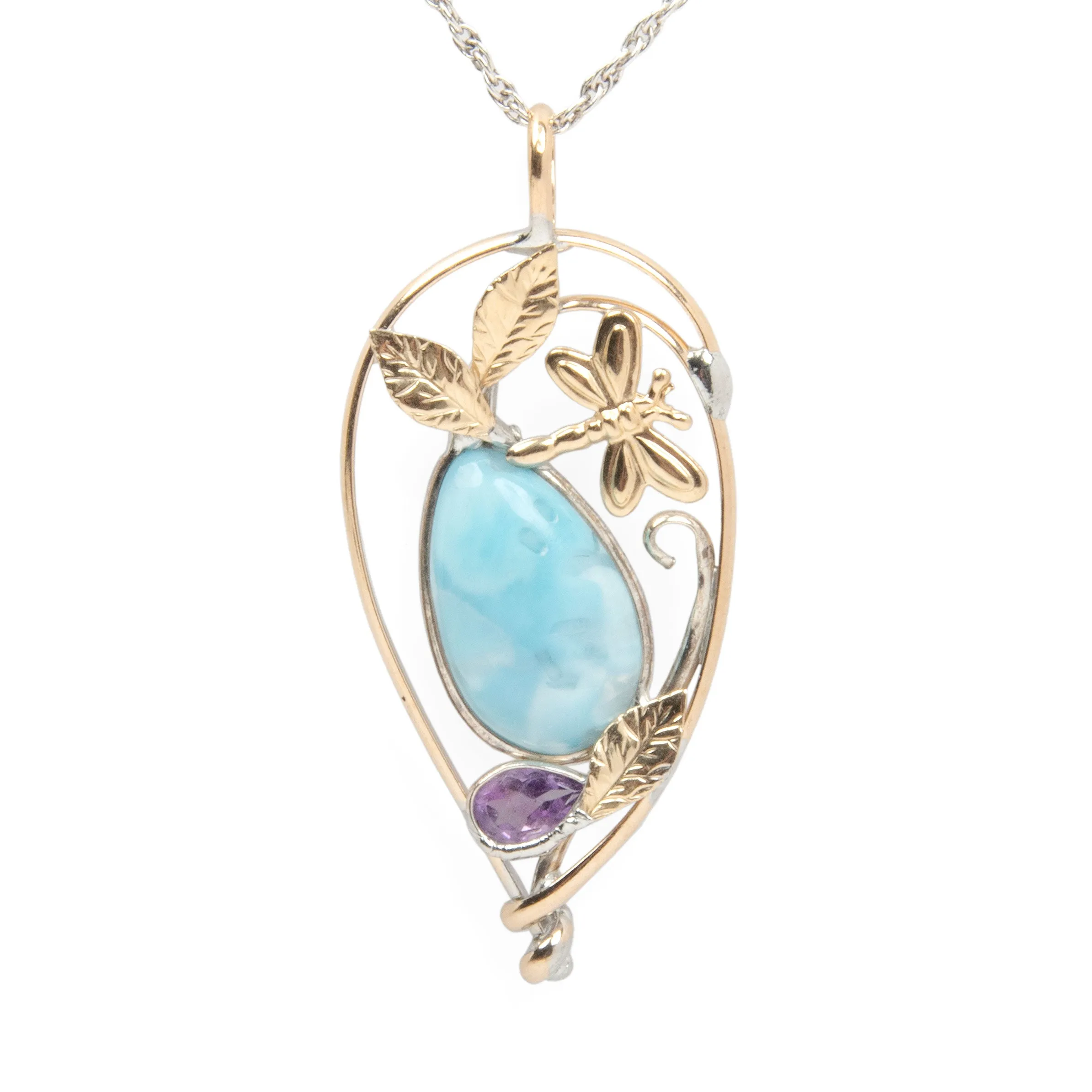 Larimar & Amethyst - Pendant