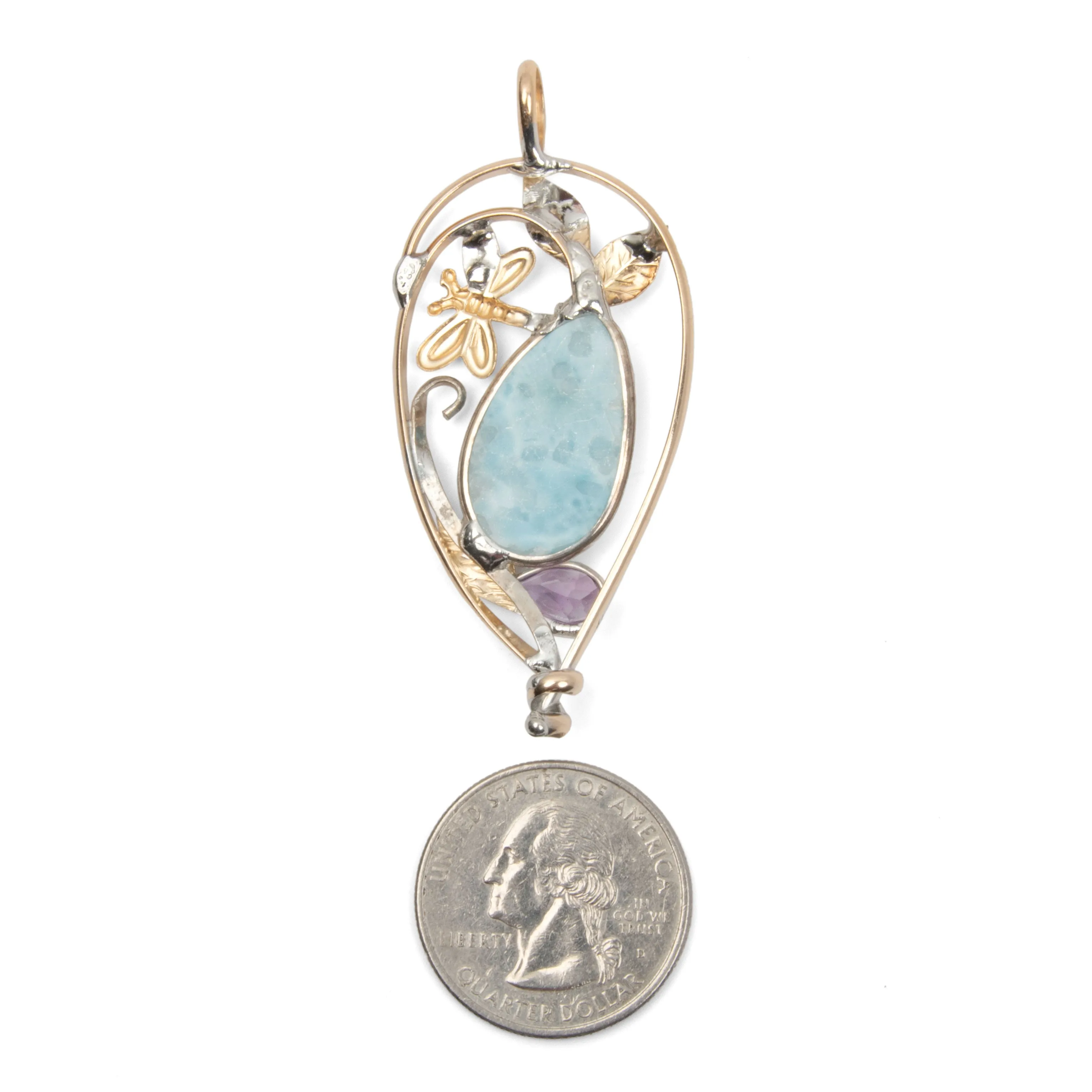 Larimar & Amethyst - Pendant