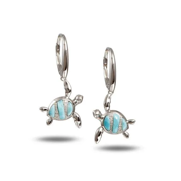 Larimar Laysan Honu Earrings