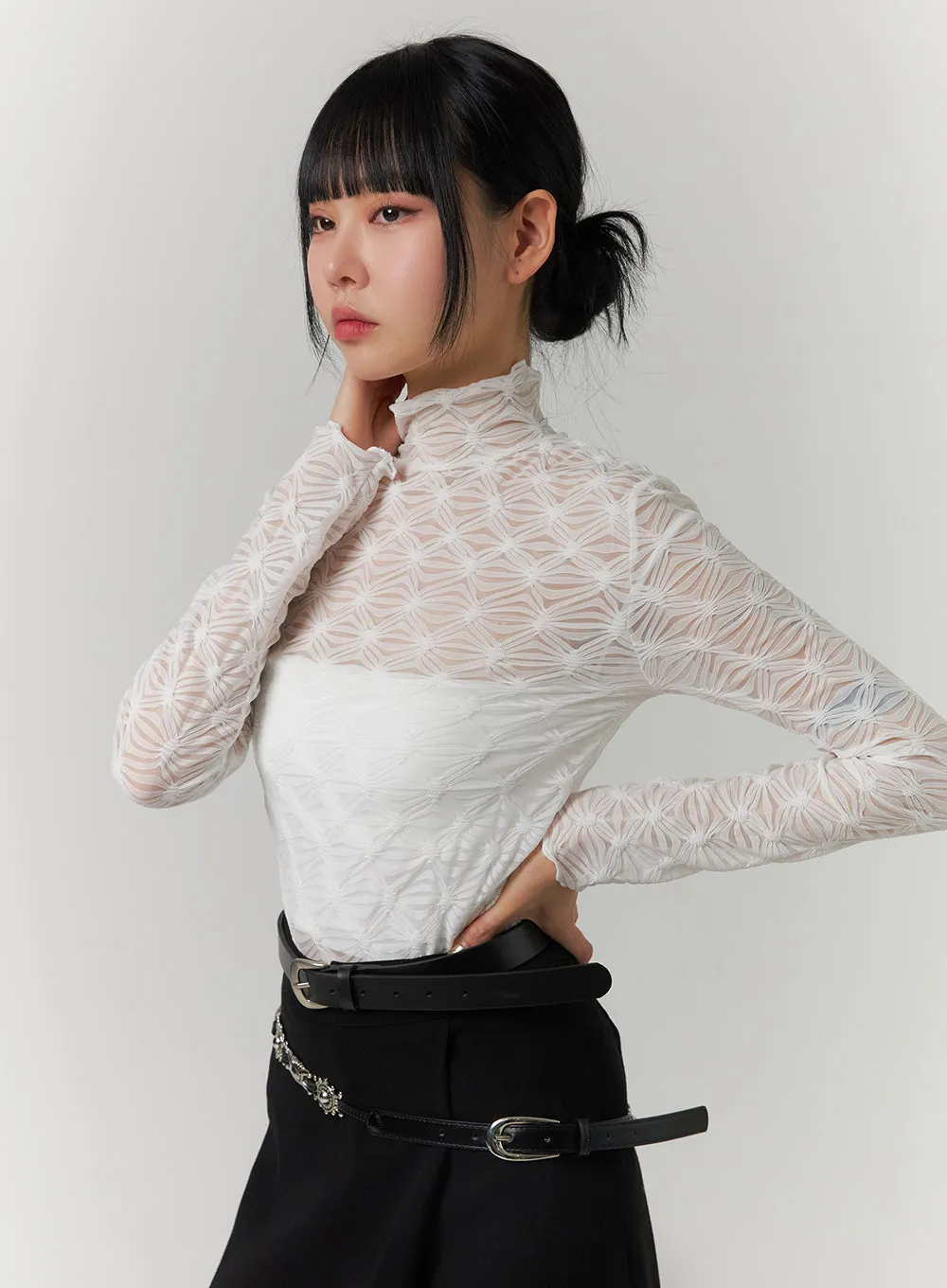 Layered Textured Mesh Top CJ422