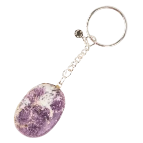 Lepidolite Worry Stone Keychain