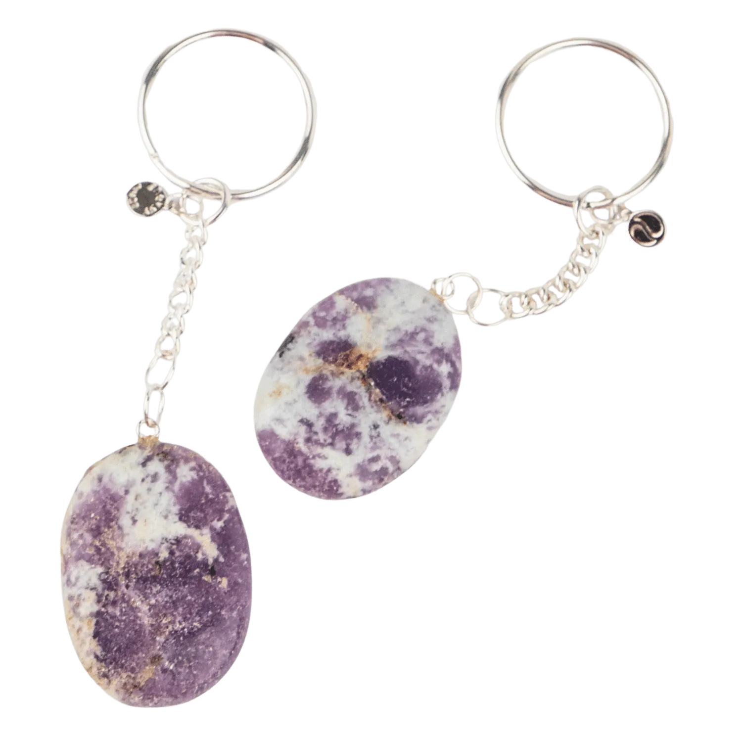 Lepidolite Worry Stone Keychain