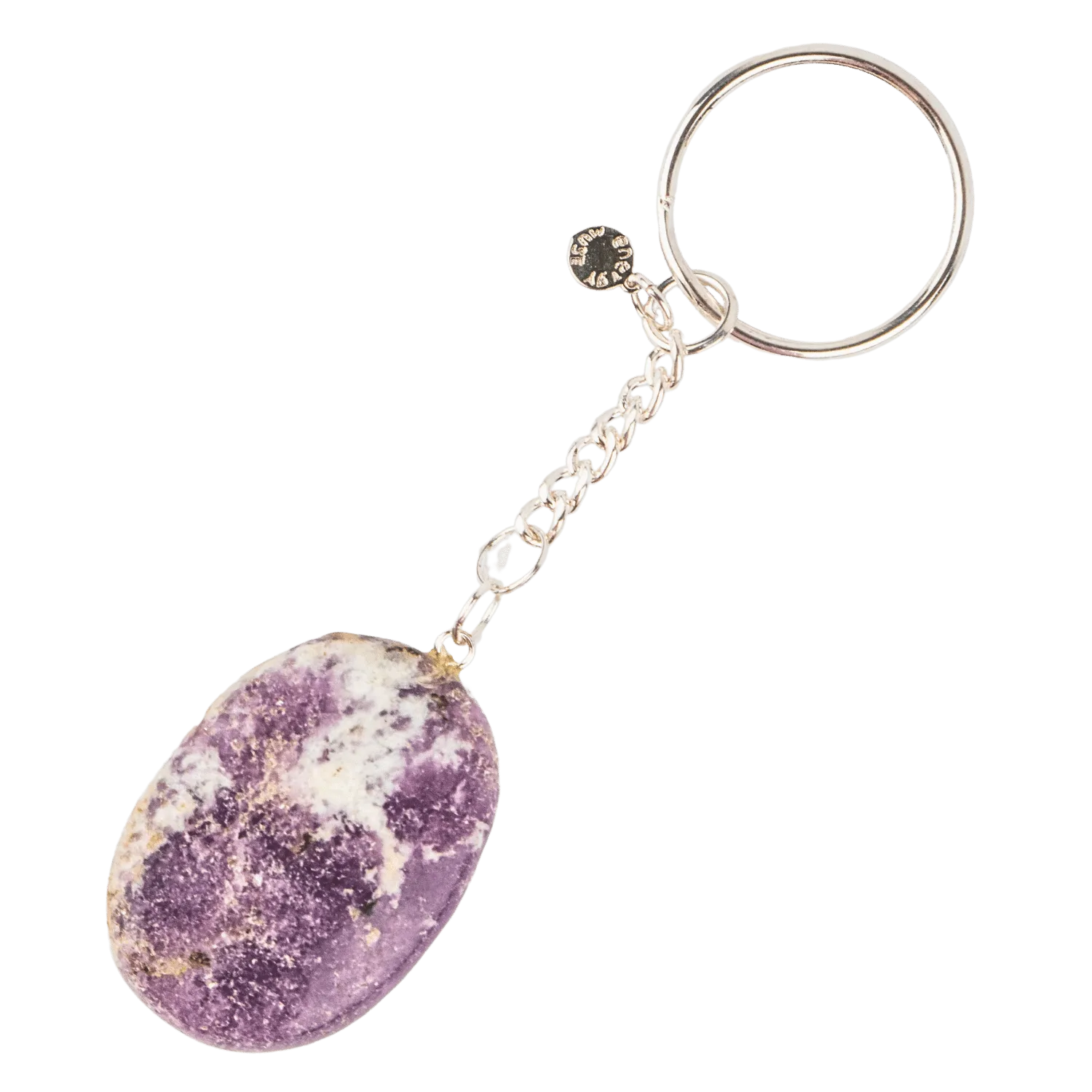 Lepidolite Worry Stone Keychain