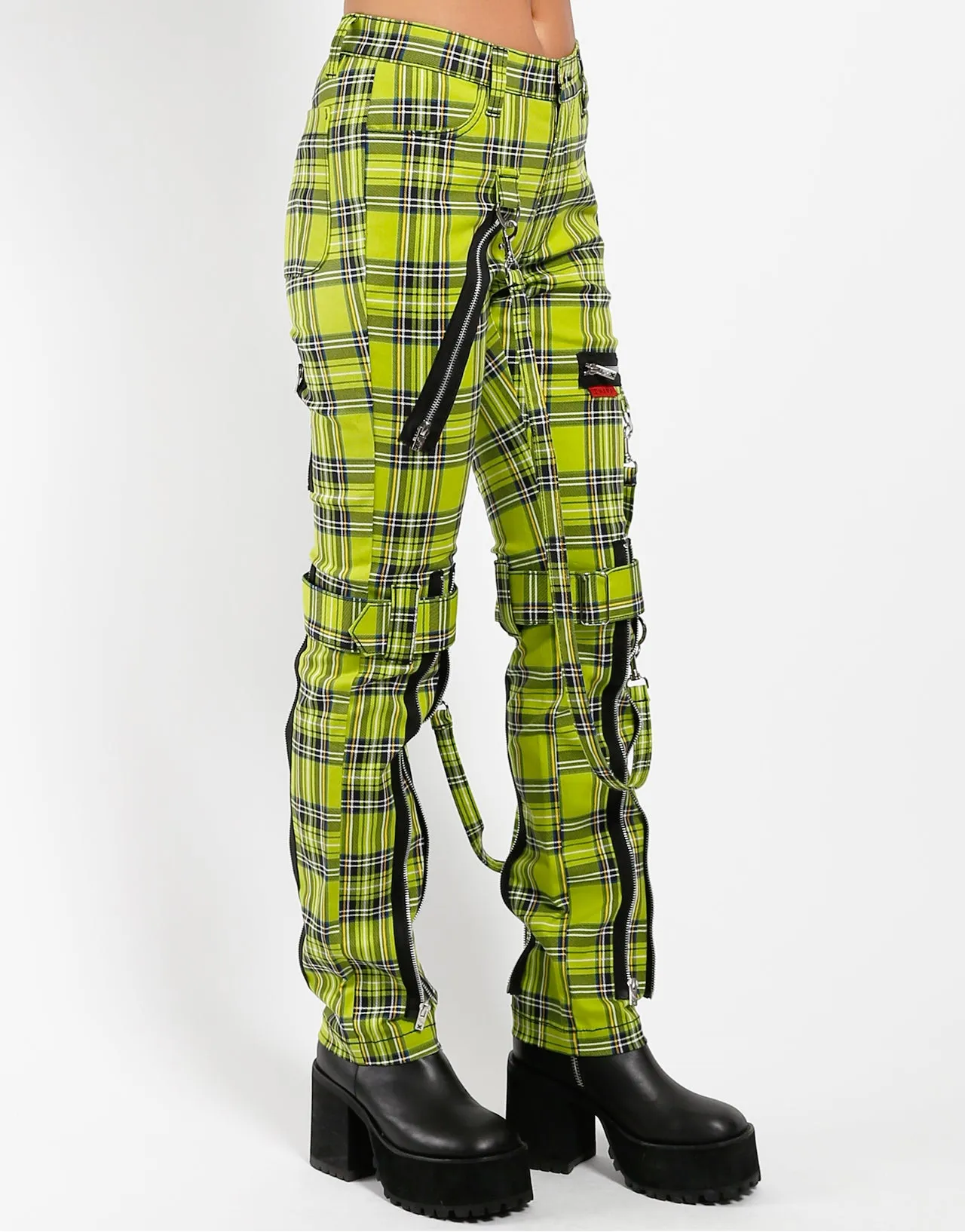 LIME PLAID BONDAGE PANT