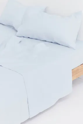 Linen Flat Sheet Blue Haze