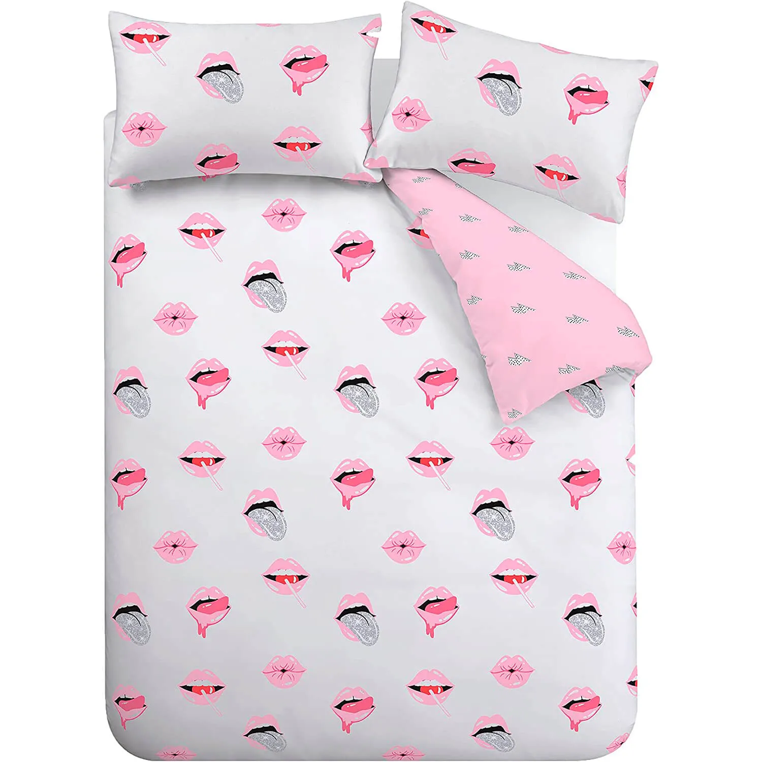 Lip Service Duvet Cover Set - Pink