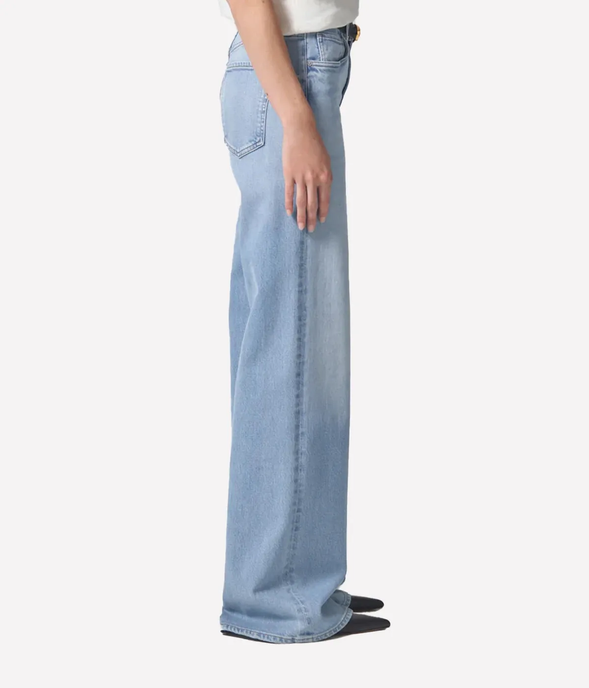 Loli Mid Rise Baggy Jean in Neroli