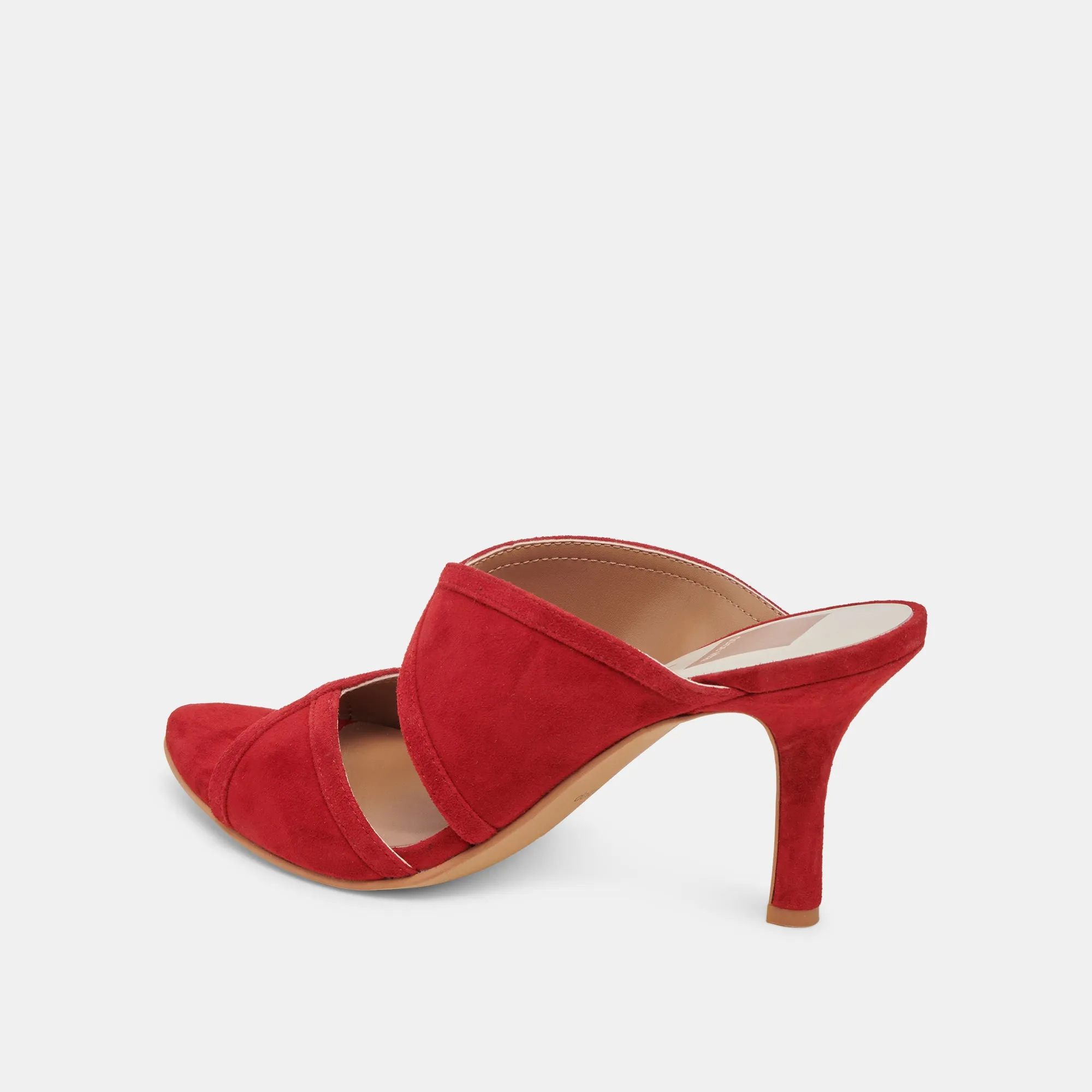 MANDEL HEELS CRIMSON SUEDE