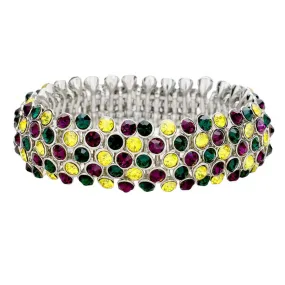 Mardi Gras Bubble Stone Stretch Evening Bracelet