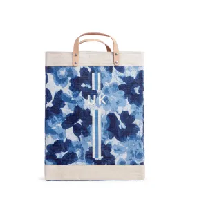 Market Bag in Indigo Bloom by Liesel Plambeck with Monogram