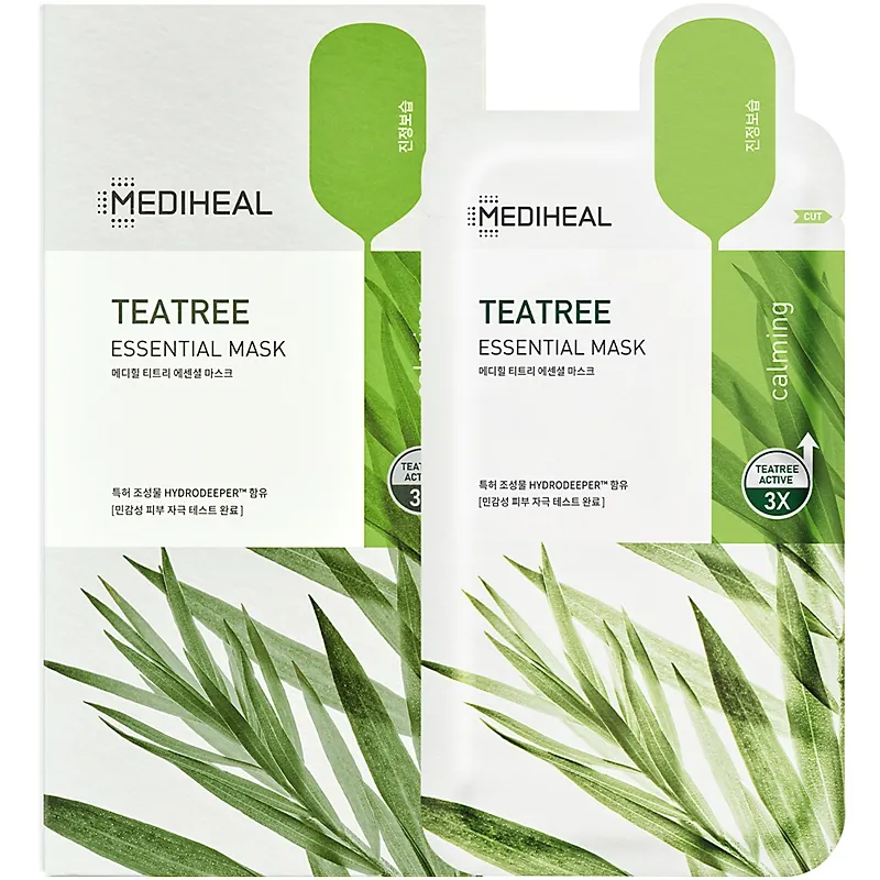 MEDIHEAL Teatree Essential Masks 10 Sheets Calming Sensitive Skincare