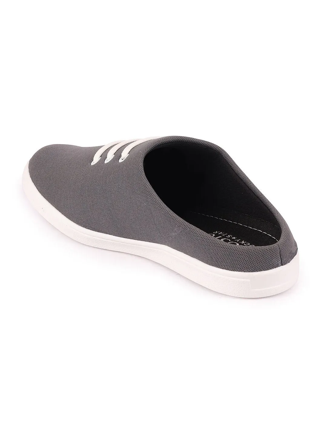 Men Grey Casual Canvas Slip-On Shoes