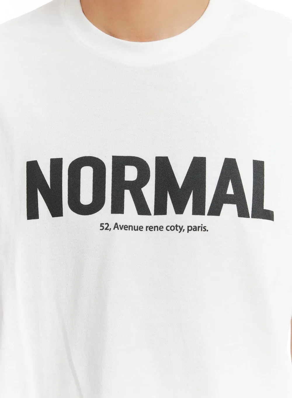 Men's Normal Graphic Lettering Tee IA401