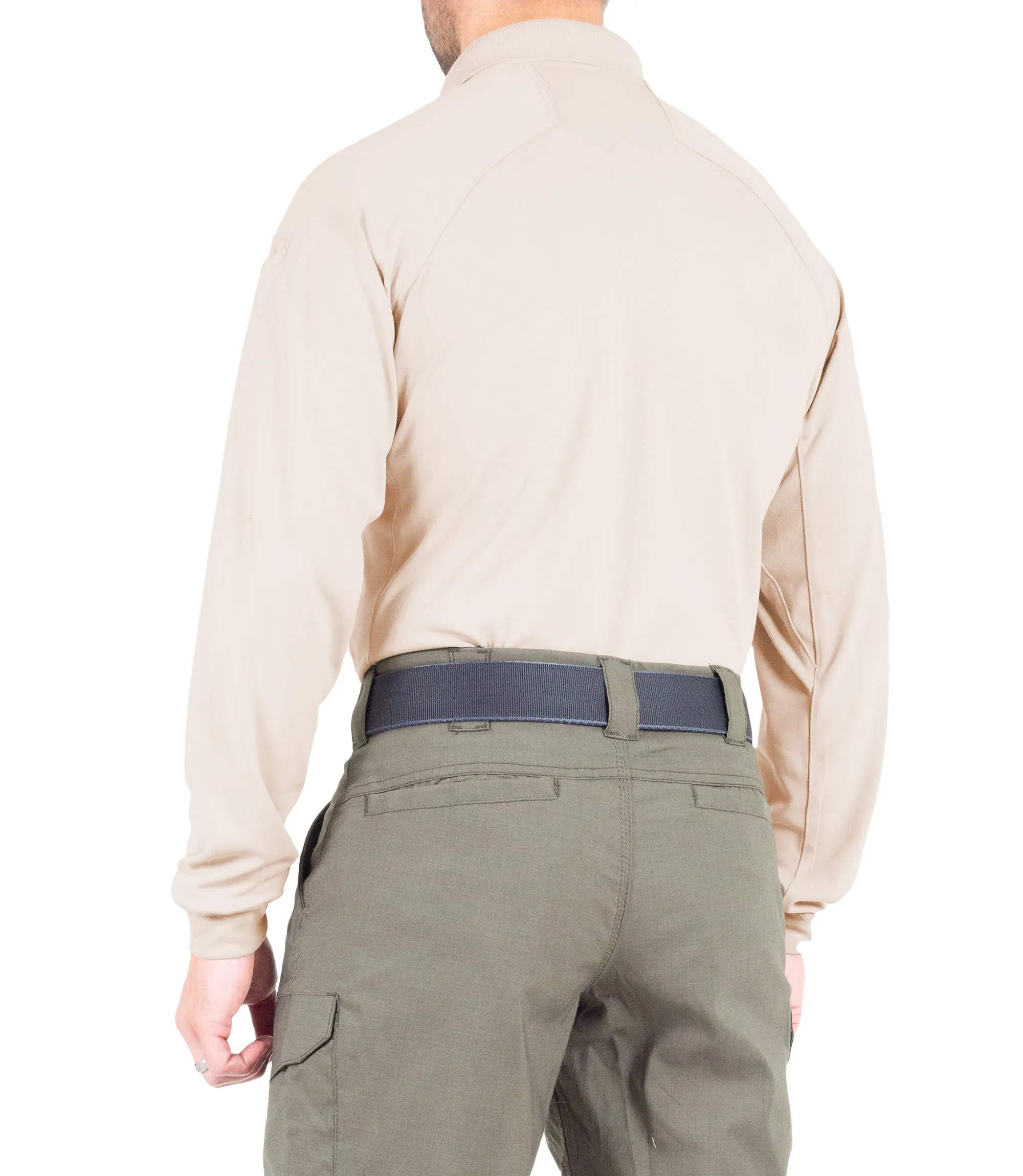 Men's Performance Long Sleeve Polo / Khaki