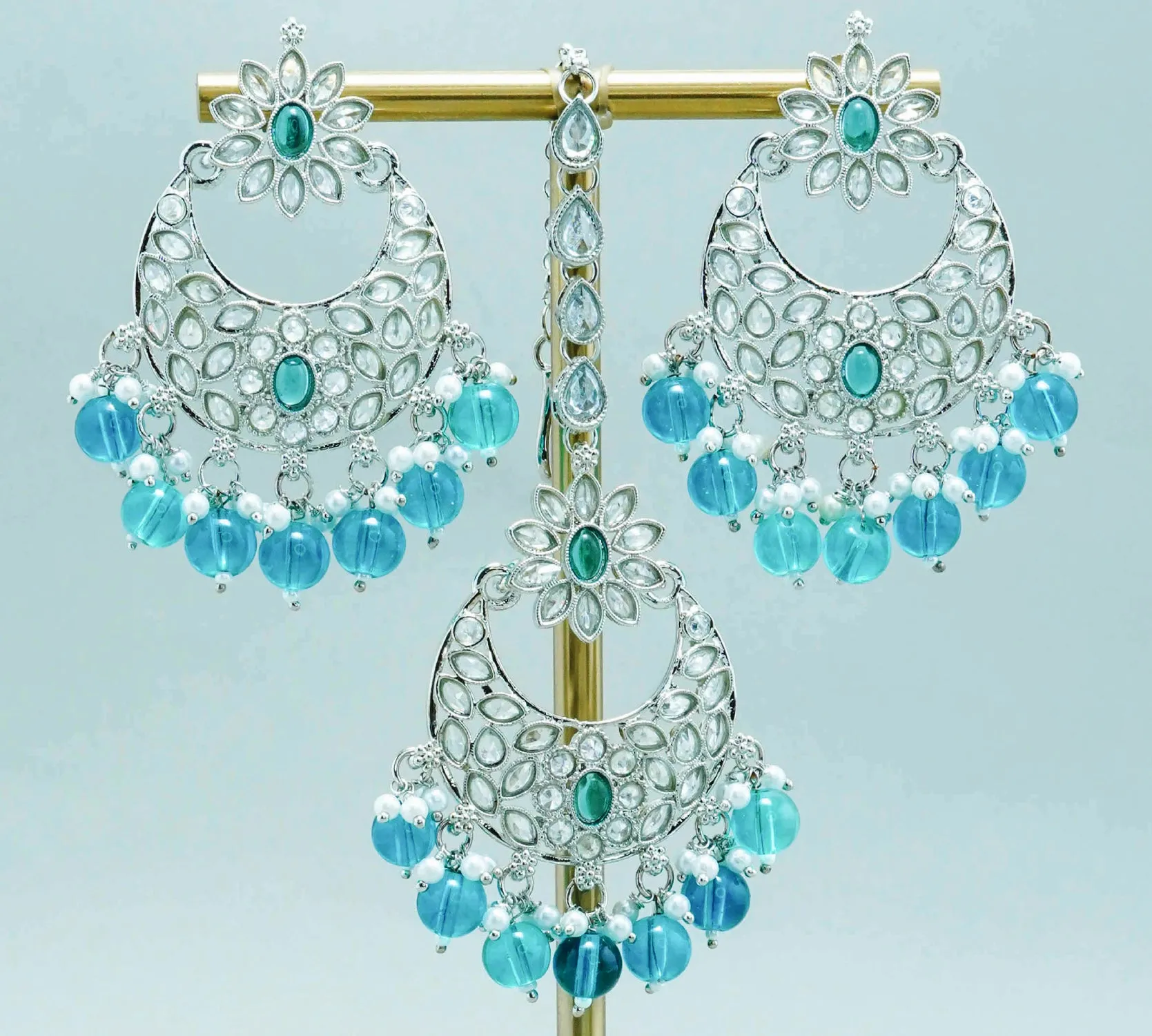 MILA POLKI EARRINGS WITH TIKKA