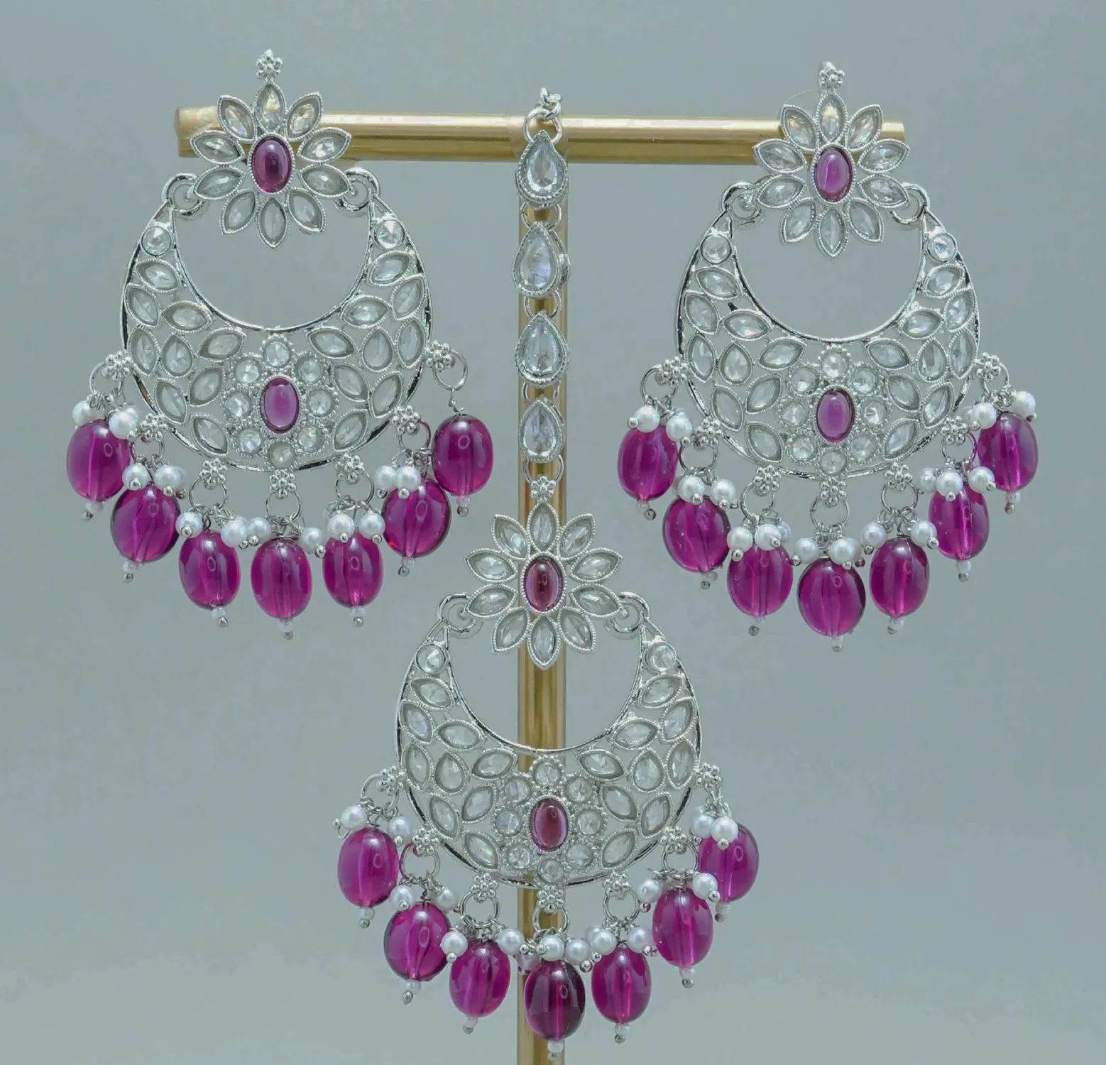 MILA POLKI EARRINGS WITH TIKKA