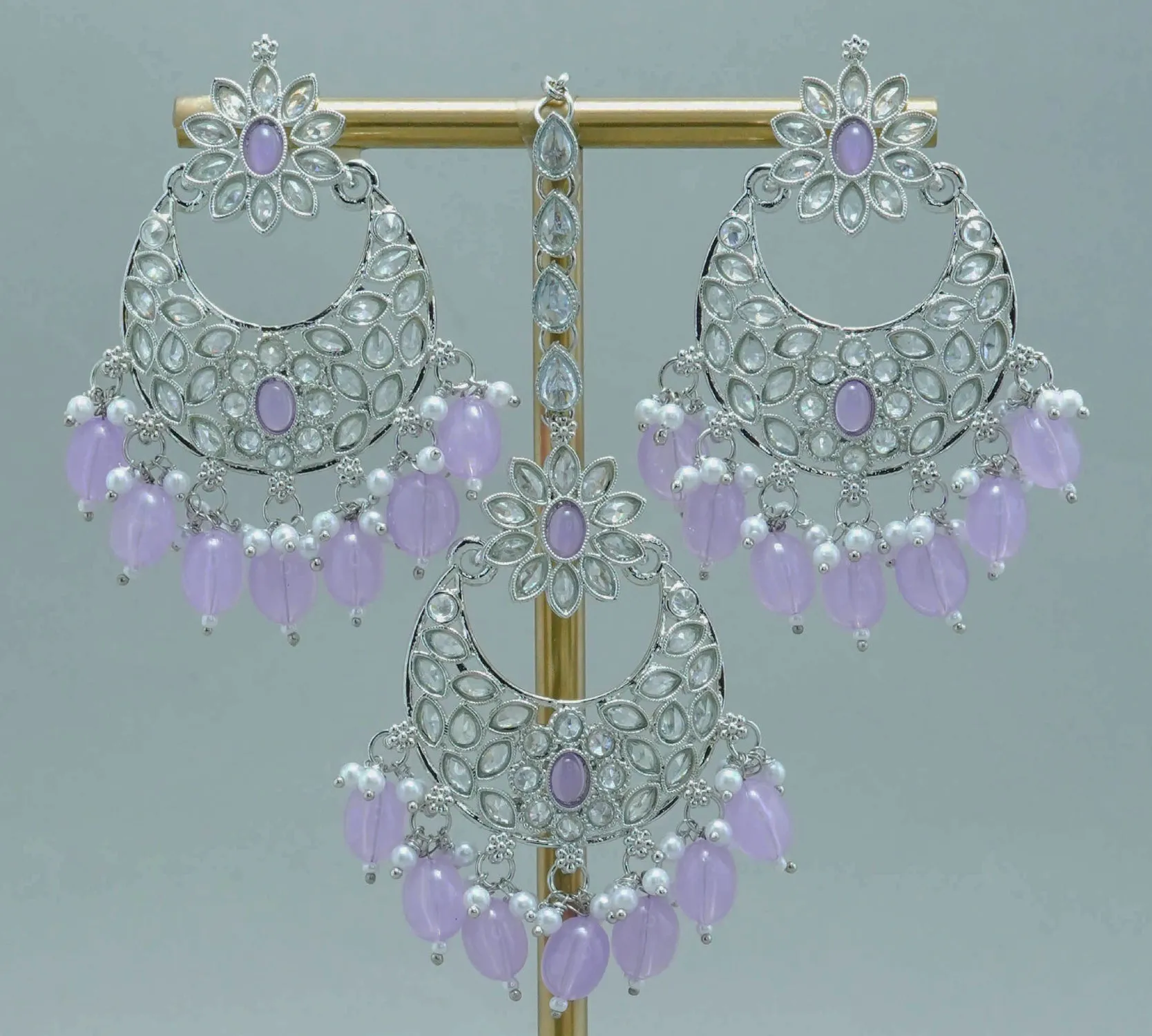 MILA POLKI EARRINGS WITH TIKKA