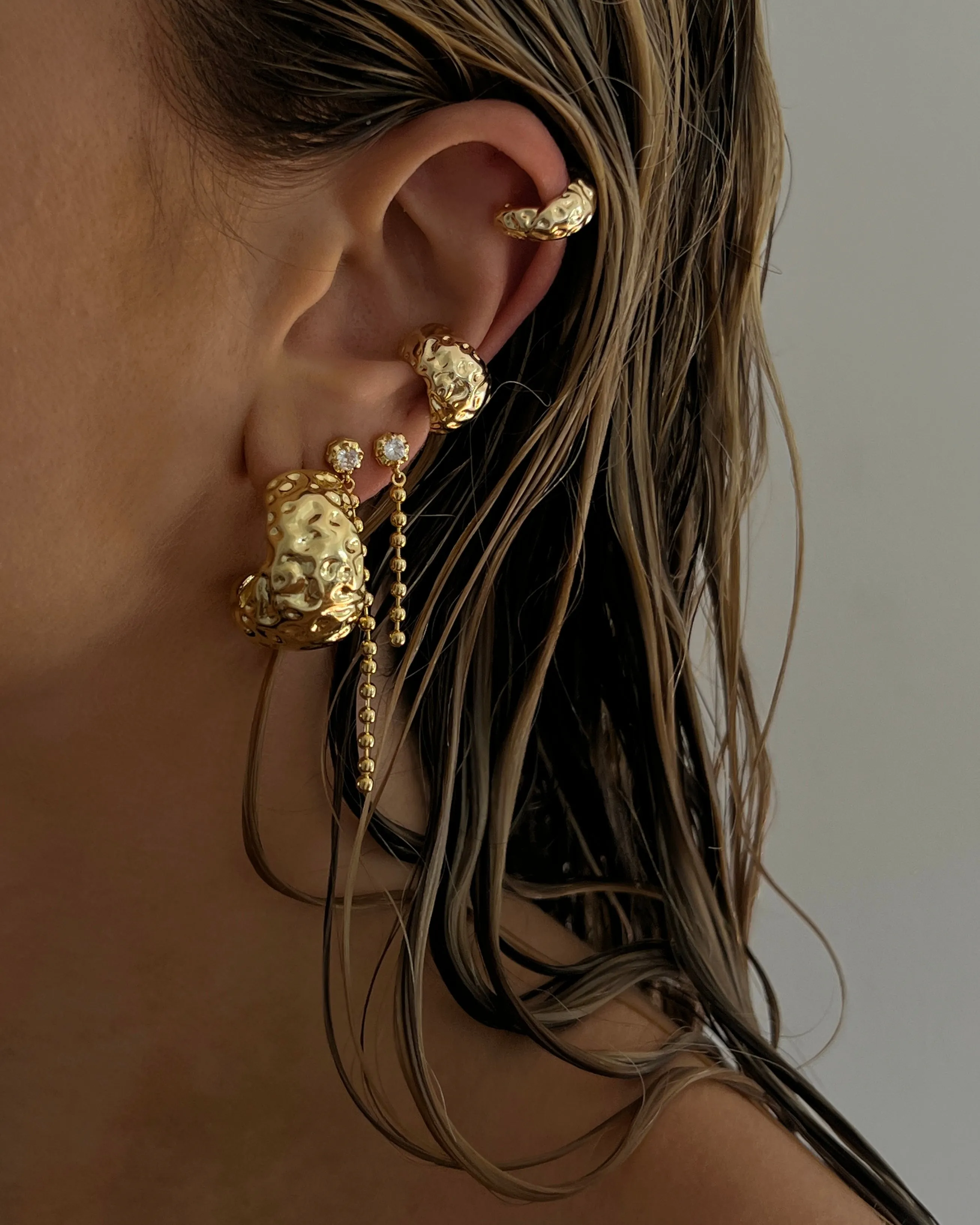 Molten Ear Cuff Set- Gold