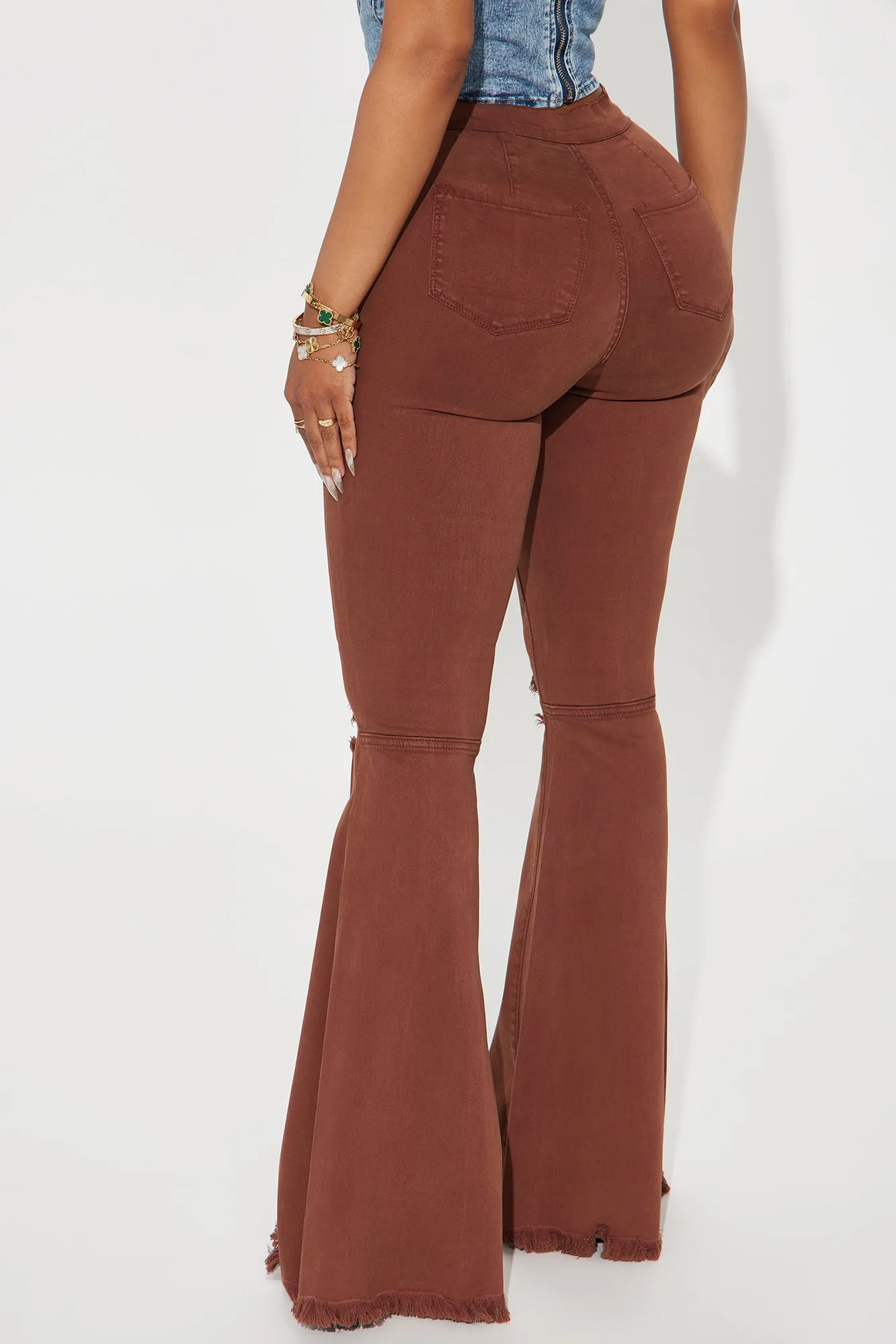 Mystery Solved Extreme Bell Bottom Jeans - Brown