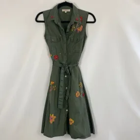 Olive Beaded Shirt Dress