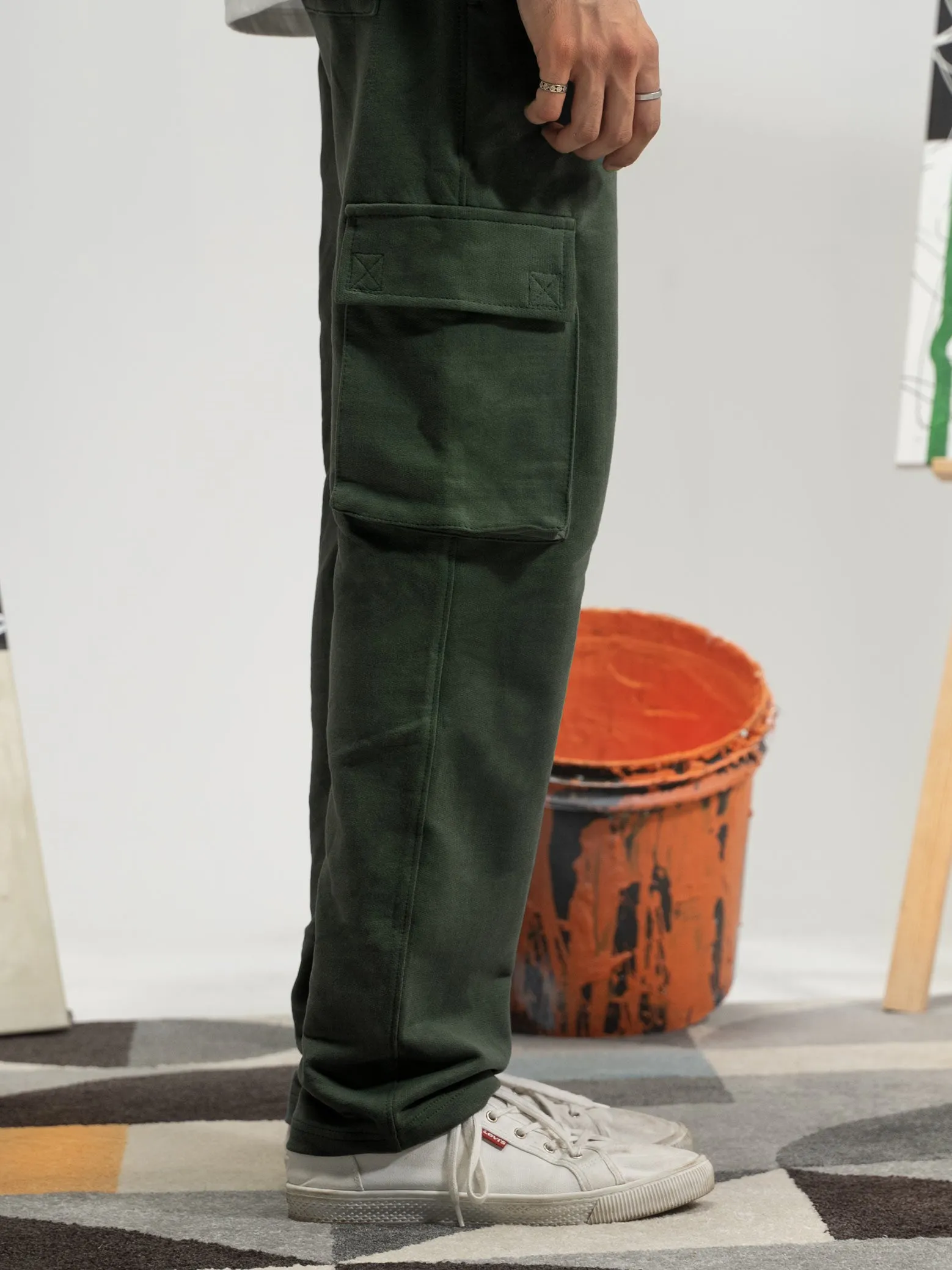 Olive Green Cargo Trousers