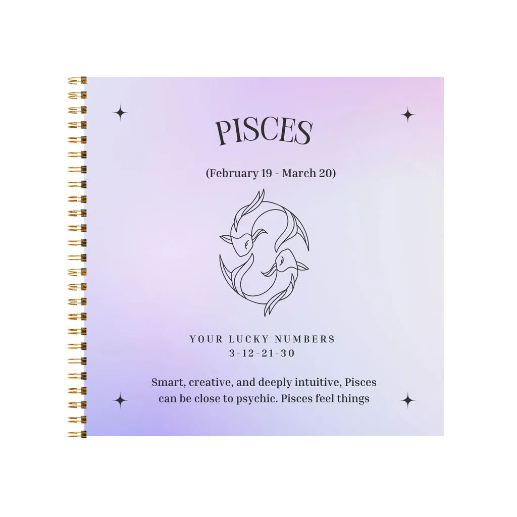 Paschal, March, Birthday 8.5" x 8.5" Softcover Notebook in 6 Styles with Lucky Numbers and Birthday Trees List