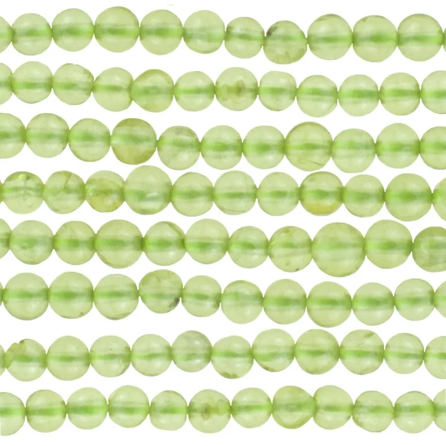 Peridot 2mm Round - 15-16 Inch