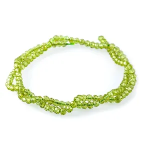 Peridot 4mm Rondelle Faceted A Grade - 15-16 Inch