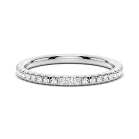 Petite Pavé Round Moissanite Half Eternity Band