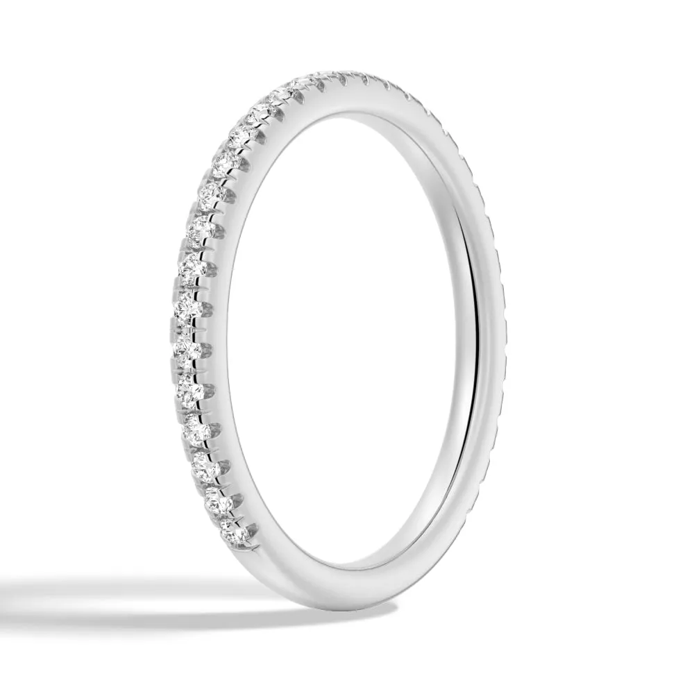 Petite Pavé Round Moissanite Half Eternity Band