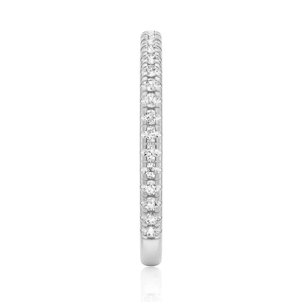 Petite Pavé Round Moissanite Half Eternity Band