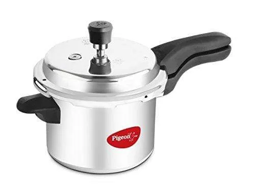 Pigeon Deluxe Aluminium Pressure Cooker, 5 Litres, Silver