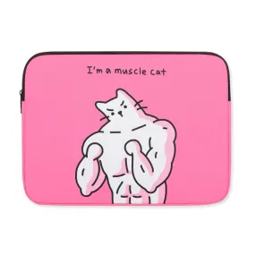 Pink Cat Graphic Laptop Sleeves 13 15 inch Cases Protective Covers Handbags Square Pouches Designer Artist Prints Cute Lightweight School Collage Office Zipper Fashion Gifts