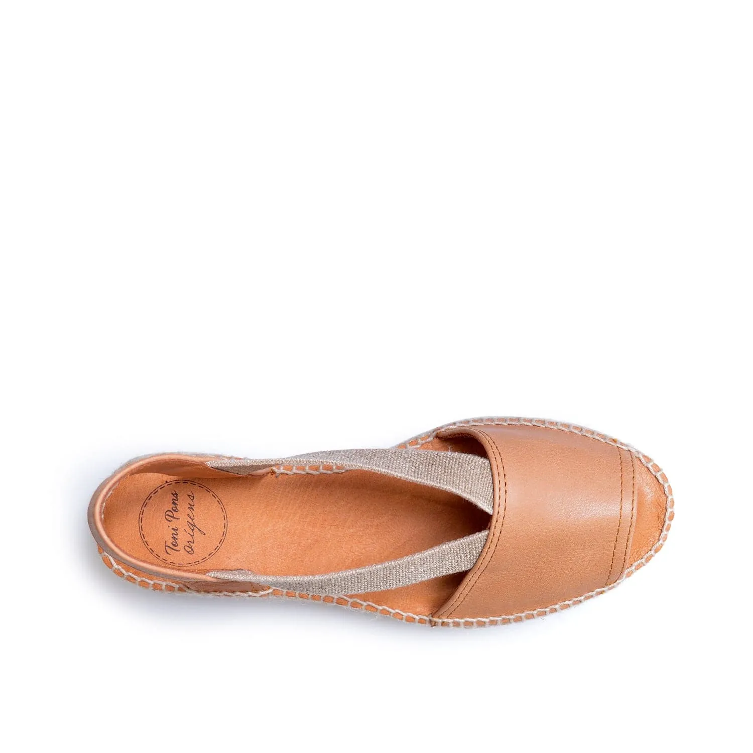 Plain Leather Wedge Espadrille for Women - Etna