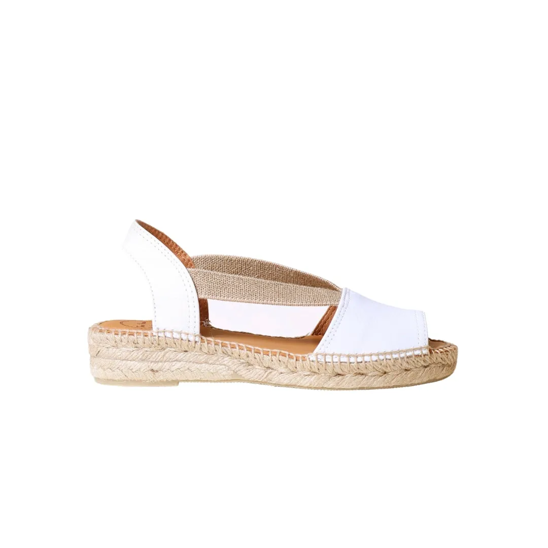 Plain Leather Wedge Espadrille for Women - Etna