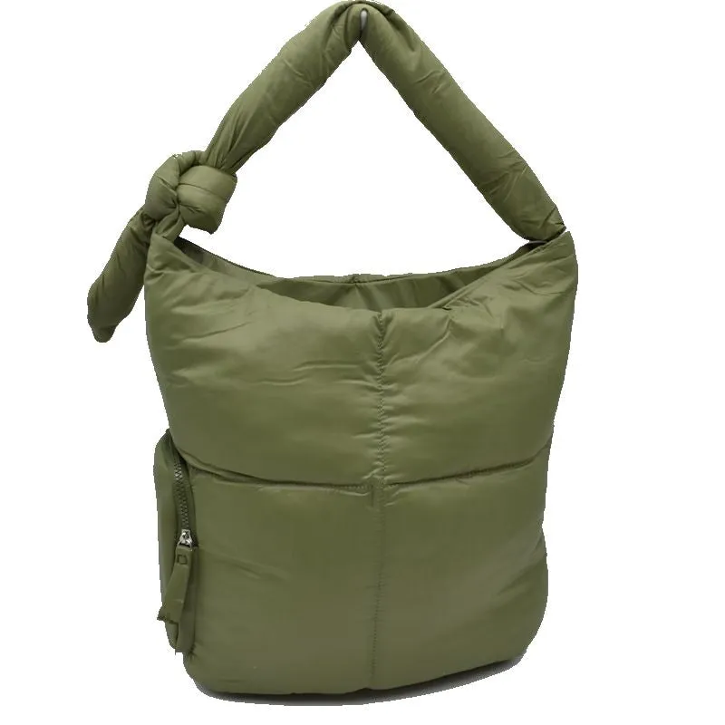 Puffer shoulder bag - olive