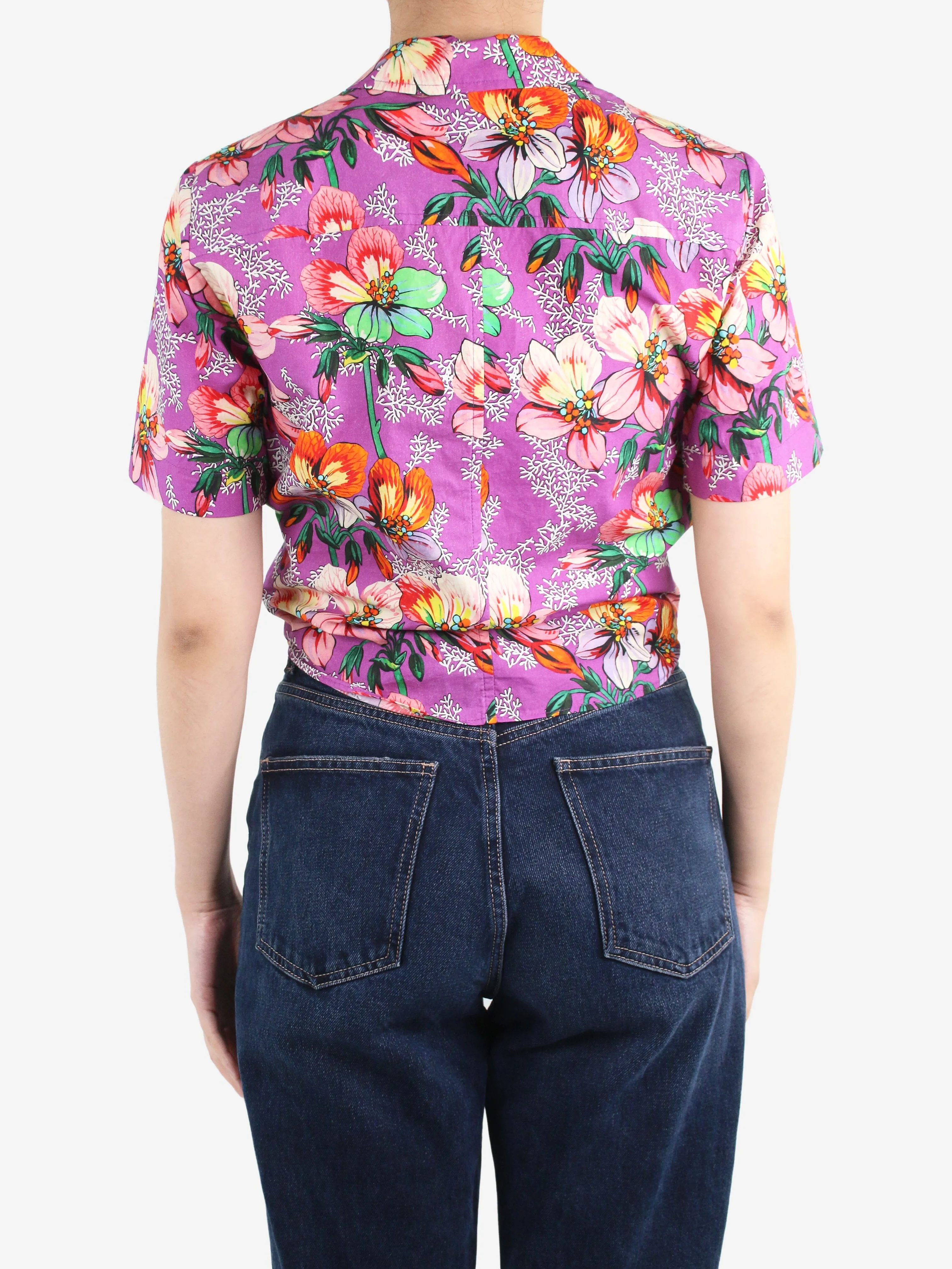 Purple floral printed shirt - size FR 38