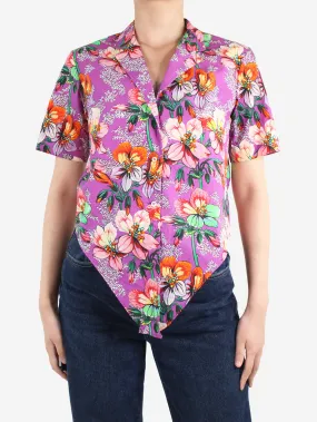 Purple floral printed shirt - size FR 38