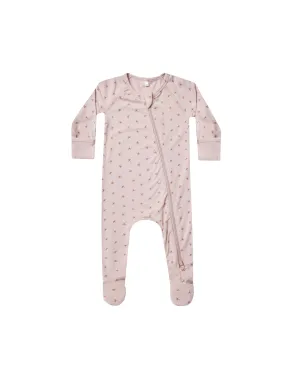 Quincy Mae - Blush Twinkle Bamboo Zip Footie