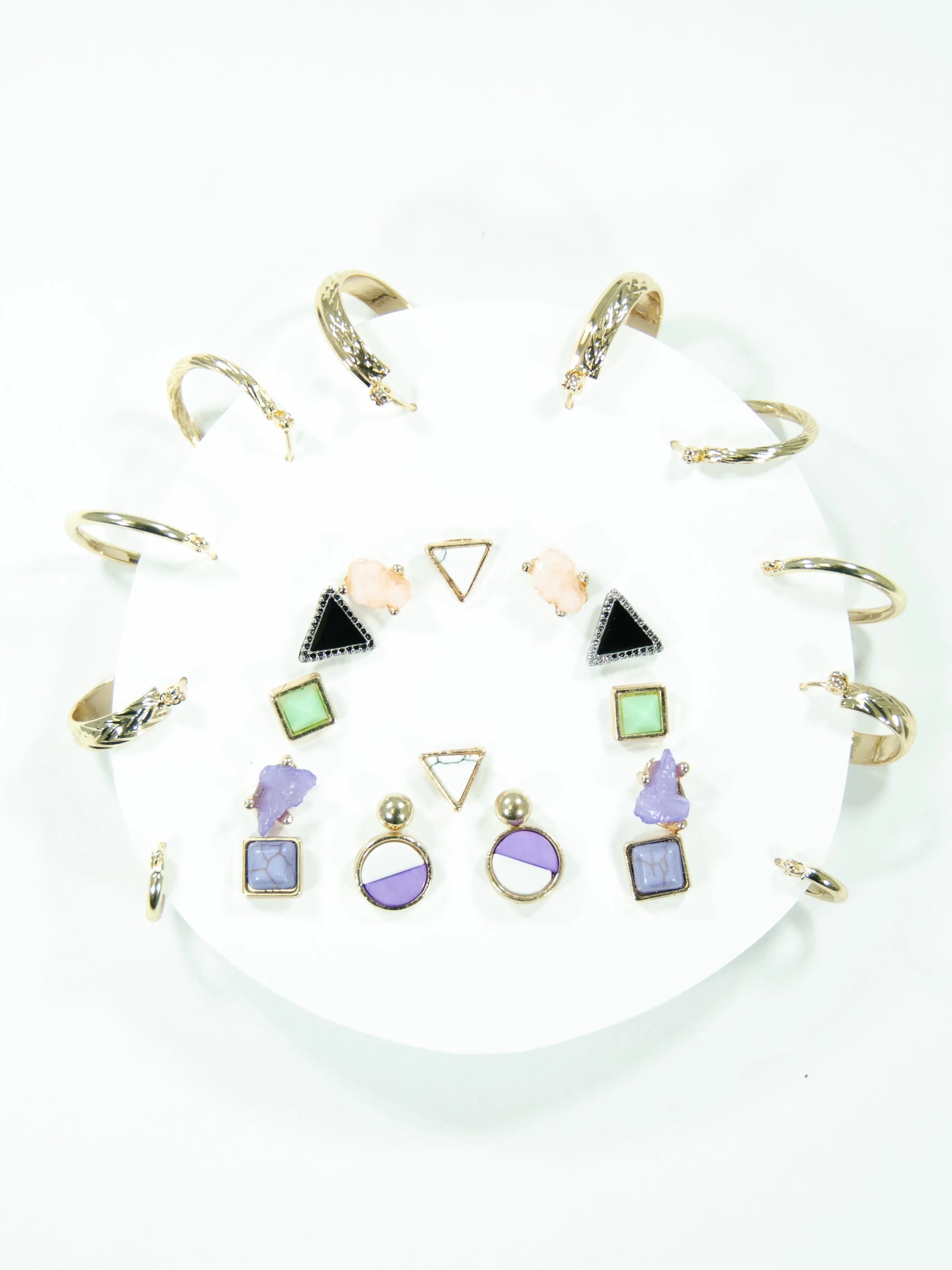 Rainbow Mix   Match Earring Stud Set (13 Pack)