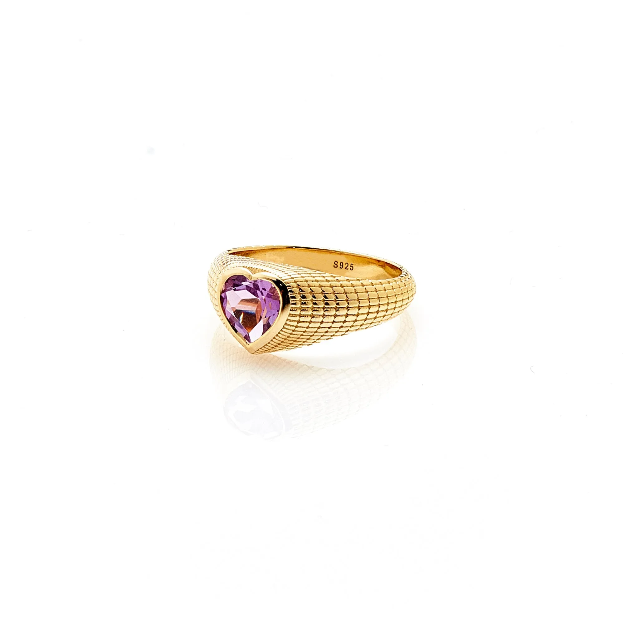 Romantique / Signet Ring / Brazilian Amethyst   Gold