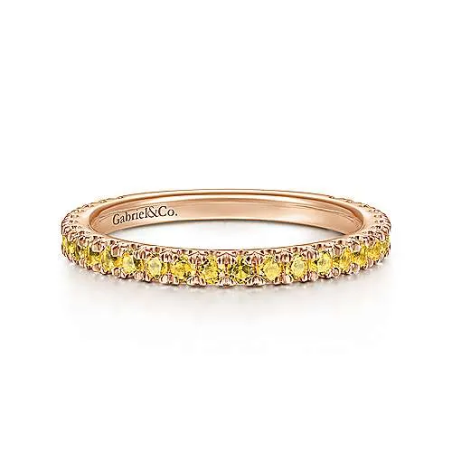 Rose Gold Yellow Sapphire Stackable Ring