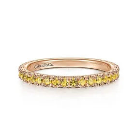 Rose Gold Yellow Sapphire Stackable Ring