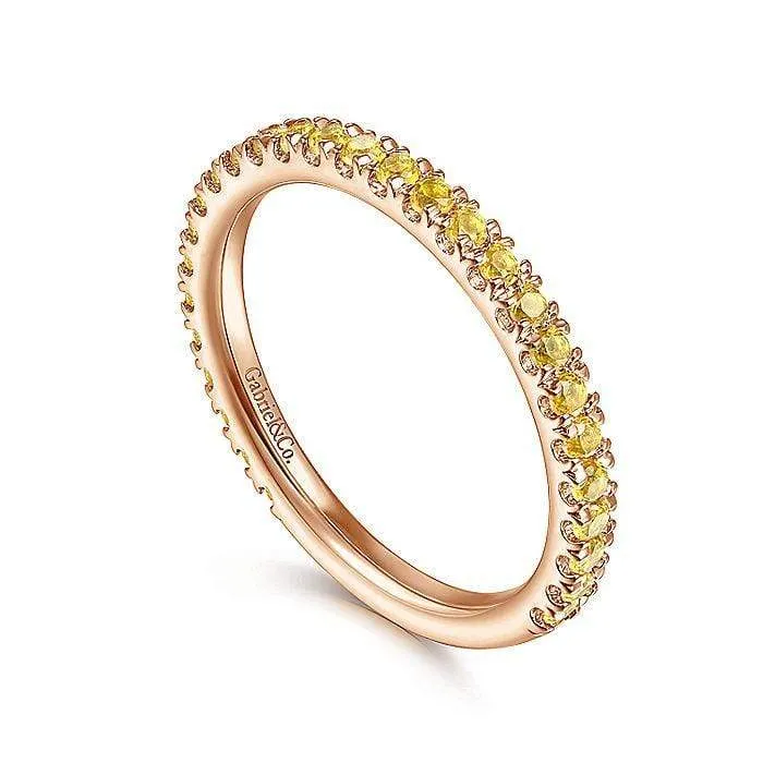 Rose Gold Yellow Sapphire Stackable Ring