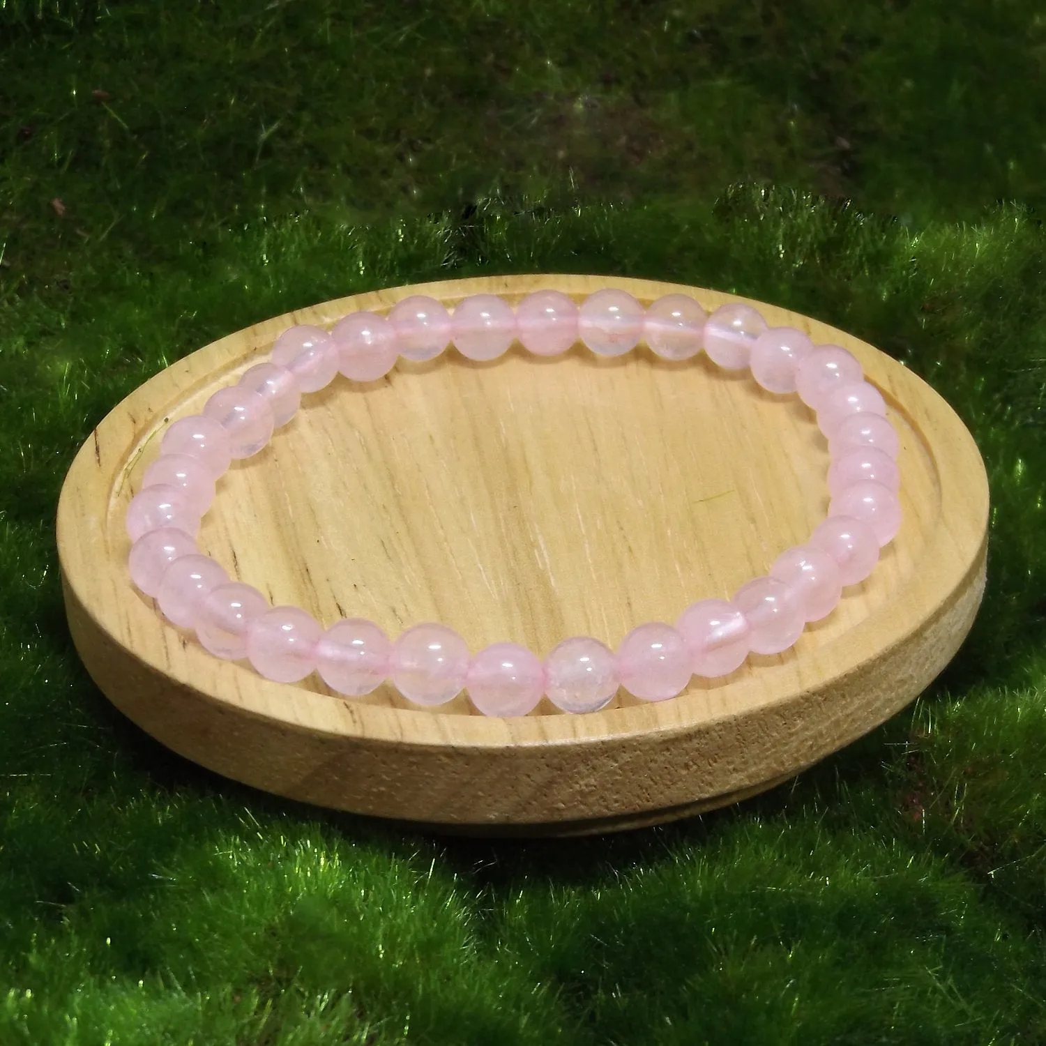 Rose Quartz Gemstone Healing Bracelet for Unconditional Love, 6mm Bead Bracelet