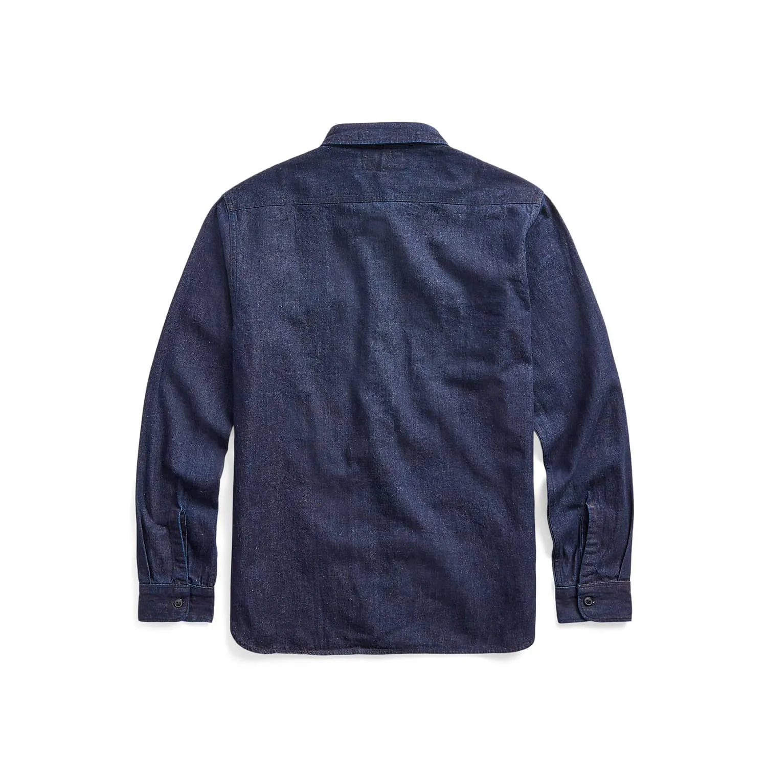 RRL Indigo-Cotton Linen Denim Workshirt Rinse Wash