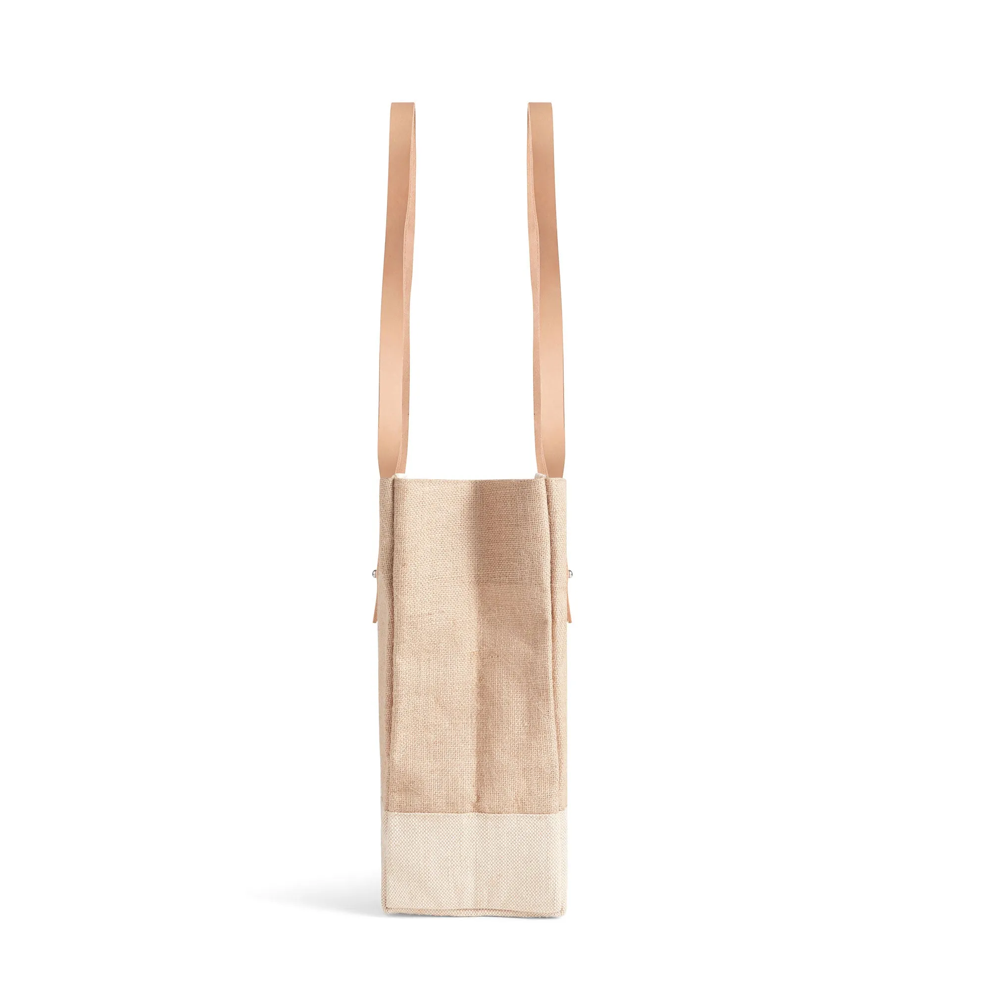 Shoulder Market Bag in Natural with Large Monogram