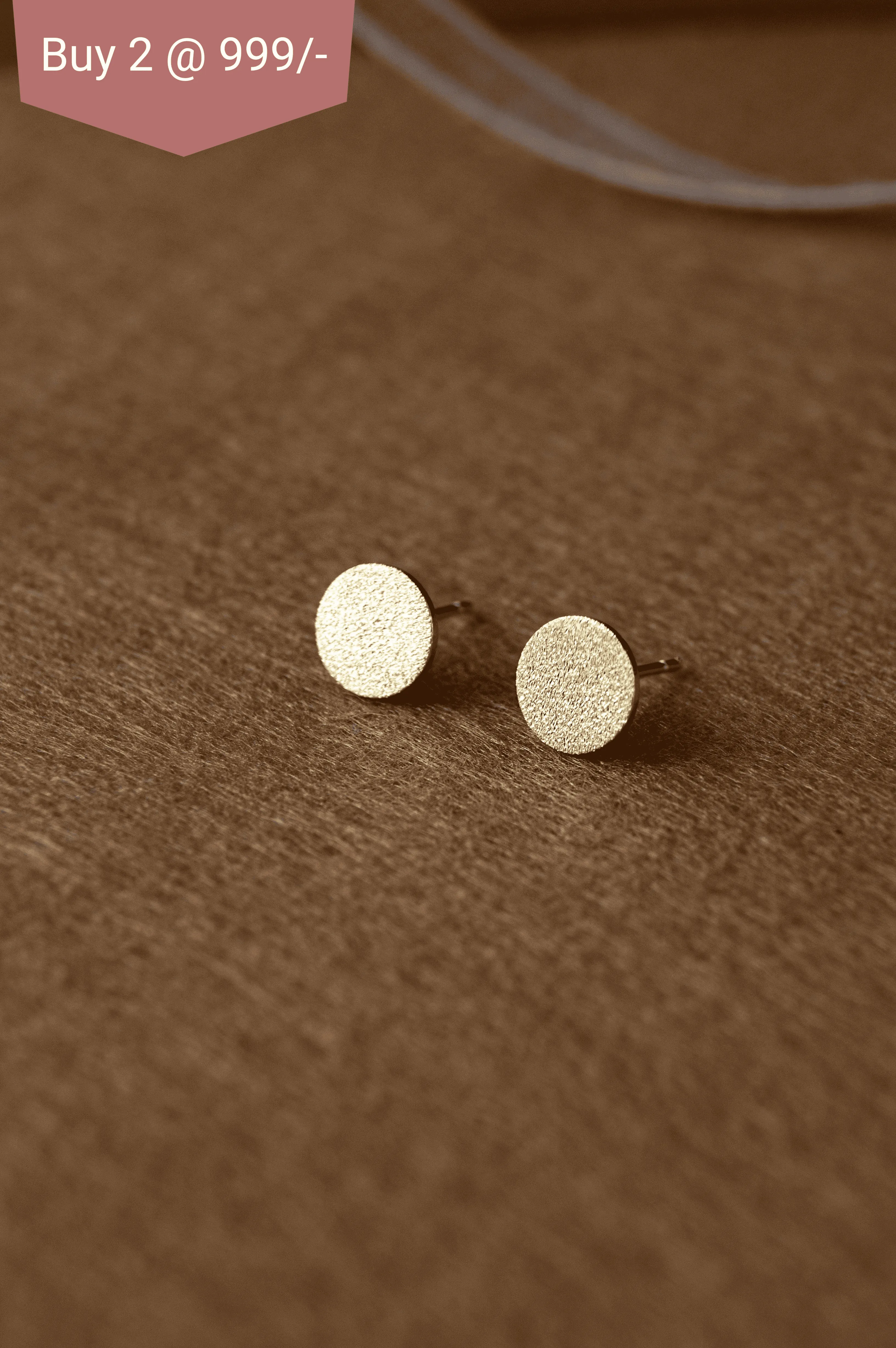 Sparkly Circle Gold Plated Mini Sterling Silver Stud Earrings