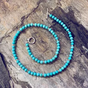 spirit // stabilized turquoise or rose quartz boho choker // wrap bracelet