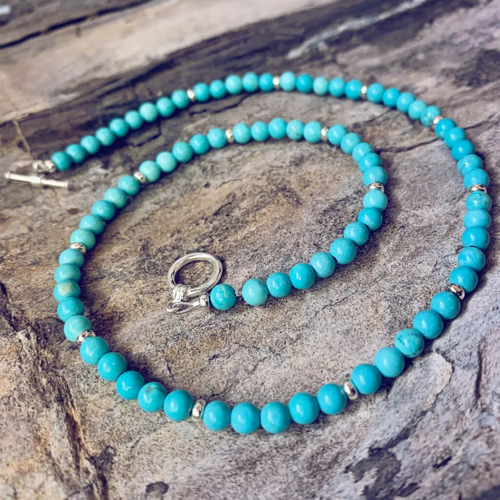 spirit // stabilized turquoise or rose quartz boho choker // wrap bracelet